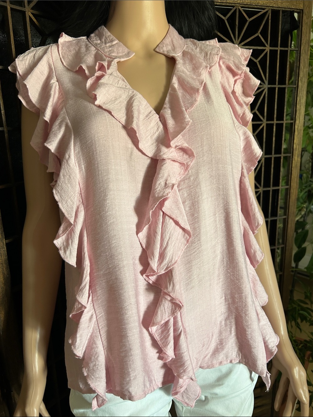 NWT NORDSTROM RACHEL RUFFLE TOP L - Picture 3 of 11